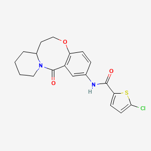 molecular formula C19H19ClN2O3S B2991116 5-chloro-N-(13-oxo-6,7,7a,8,9,10,11,13-octahydrobenzo[b]pyrido[1,2-e][1,5]oxazocin-2-yl)thiophene-2-carboxamide CAS No. 1226446-65-6
