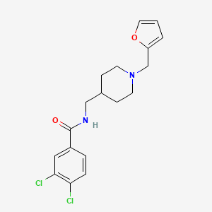molecular formula C18H20Cl2N2O2 B2991117 3,4-dichloro-N-((1-(furan-2-ylmethyl)piperidin-4-yl)methyl)benzamide CAS No. 954021-35-3