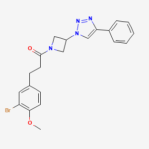 molecular formula C21H21BrN4O2 B2991145 3-(3-溴-4-甲氧基苯基)-1-(3-(4-苯基-1H-1,2,3-三唑-1-基)氮杂环丁-1-基)丙-1-酮 CAS No. 2034311-26-5