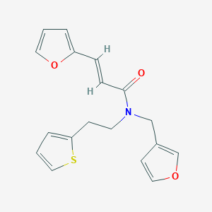 molecular formula C18H17NO3S B2991146 (E)-3-(furan-2-yl)-N-(furan-3-ylmethyl)-N-(2-(thiophen-2-yl)ethyl)acrylamide CAS No. 1428381-77-4