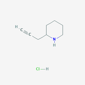 molecular formula C8H14ClN B2991147 2-丙-2-炔基哌啶；盐酸盐 CAS No. 2172571-15-0