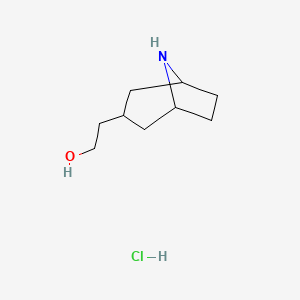 molecular formula C9H18ClNO B2991154 2-{8-氮杂双环[3.2.1]辛-3-基}乙醇盐酸盐 CAS No. 2089257-41-8