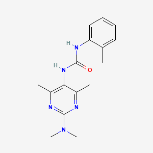 molecular formula C16H21N5O B2991171 1-(2-(Dimethylamino)-4,6-dimethylpyrimidin-5-yl)-3-(o-tolyl)urea CAS No. 1448034-65-8