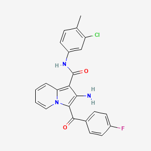 molecular formula C23H17ClFN3O2 B2991182 2-amino-N-(3-chloro-4-methylphenyl)-3-(4-fluorobenzoyl)indolizine-1-carboxamide CAS No. 898417-68-0