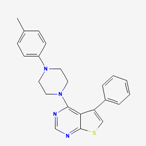 molecular formula C23H22N4S B2991216 4-[4-(4-Methylphenyl)piperazin-1-yl]-5-phenylthieno[2,3-d]pyrimidine CAS No. 433311-33-2