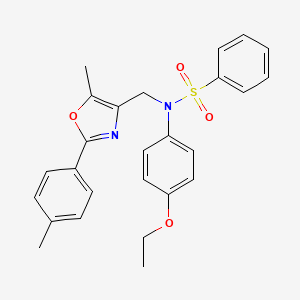 molecular formula C26H26N2O4S B2991217 N-{2-[1-(4-甲苯甲酰)哌啶-4-基]乙基}-5-(2-噻吩基)异恶唑-3-甲酰胺 CAS No. 1251698-87-9