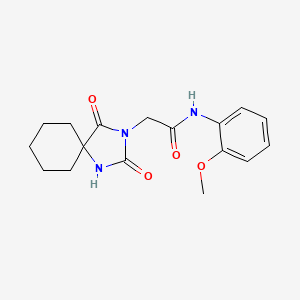 molecular formula C17H21N3O4 B2991221 2-(2,4-dioxo-1,3-diazaspiro[4.5]dec-3-yl)-N-(2-methoxyphenyl)acetamide CAS No. 735338-44-0