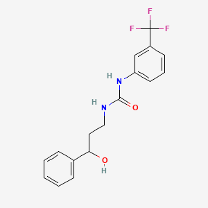 molecular formula C17H17F3N2O2 B2991224 1-(3-Hydroxy-3-phenylpropyl)-3-(3-(trifluoromethyl)phenyl)urea CAS No. 1396882-35-1