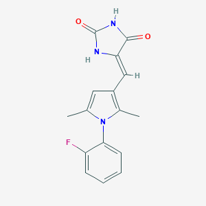 molecular formula C16H14FN3O2 B299123 (5Z)-5-{[1-(2-fluorophenyl)-2,5-dimethyl-1H-pyrrol-3-yl]methylidene}-4-hydroxy-1,5-dihydro-2H-imidazol-2-one 