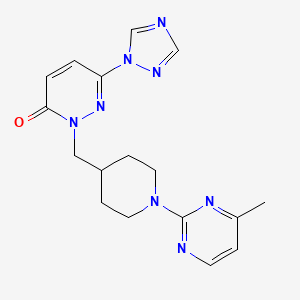 molecular formula C17H20N8O B2991231 2-{[1-(4-甲基嘧啶-2-基)哌啶-4-基]甲基}-6-(1H-1,2,4-三唑-1-基)-2,3-二氢哒嗪-3-酮 CAS No. 2189434-38-4