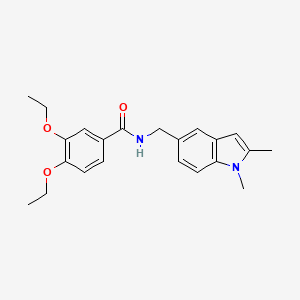molecular formula C22H26N2O3 B2991253 N-((1,2-二甲基-1H-吲哚-5-基)甲基)-3,4-二乙氧基苯甲酰胺 CAS No. 852137-30-5