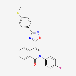 molecular formula C24H16FN3O2S B2991254 2-(4-氟苯基)-4-(3-(4-(甲硫基)苯基)-1,2,4-噁二唑-5-基)异喹啉-1(2H)-酮 CAS No. 1326855-28-0