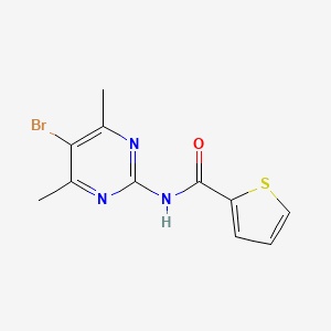 molecular formula C11H10BrN3OS B2991310 N-(5-bromo-4,6-dimethylpyrimidin-2-yl)thiophene-2-carboxamide CAS No. 497060-01-2