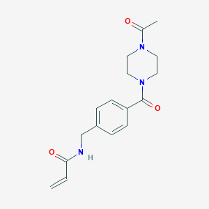 B2991313 N-[[4-(4-Acetylpiperazine-1-carbonyl)phenyl]methyl]prop-2-enamide CAS No. 2199967-46-7