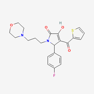 molecular formula C22H23FN2O4S B2991314 5-(4-氟苯基)-3-羟基-1-(3-吗啉基丙基)-4-(噻吩-2-甲酰)-1H-吡咯-2(5H)-酮 CAS No. 378221-64-8