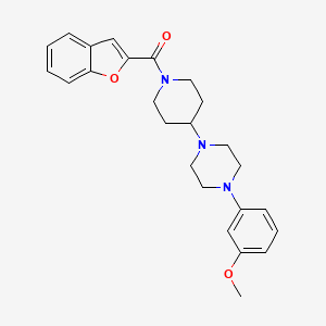 molecular formula C25H29N3O3 B2991332 苯并呋喃-2-基(4-(4-(3-甲氧苯基)哌嗪-1-基)哌啶-1-基)甲酮 CAS No. 2034524-36-0