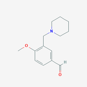 molecular formula C14H19NO2 B2991334 4-甲氧基-3-(哌啶-1-基甲基)苯甲醛 CAS No. 128501-83-7