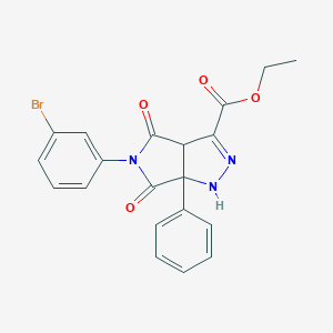 molecular formula C20H16BrN3O4 B299135 Ethyl 5-(3-bromophenyl)-4,6-dioxo-6a-phenyl-1,3a,4,5,6,6a-hexahydropyrrolo[3,4-c]pyrazole-3-carboxylate 