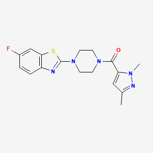 (1,3-dimethyl-1H-pyrazol-5-yl)(4-(6-fluorobenzo[d]thiazol-2-yl)piperazin-1-yl)methanone
