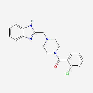 molecular formula C19H19ClN4O B2991354 (4-((1H-benzo[d]imidazol-2-yl)methyl)piperazin-1-yl)(2-chlorophenyl)methanone CAS No. 1171667-62-1