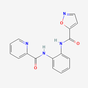 molecular formula C16H12N4O3 B2991355 N-(2-(吡啶甲酰胺)苯基)异恶唑-5-甲酰胺 CAS No. 1207043-75-1