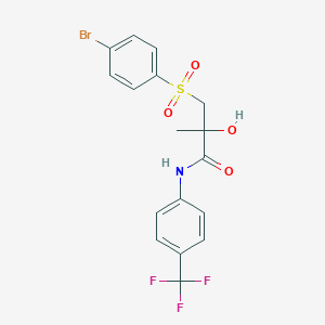 3-[(4-bromophenyl)sulfonyl]-2-hydroxy-2-methyl-N-[4-(trifluoromethyl)phenyl]propanamide