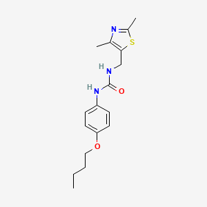 molecular formula C17H23N3O2S B2991364 1-(4-Butoxyphenyl)-3-((2,4-dimethylthiazol-5-yl)methyl)urea CAS No. 2034346-00-2