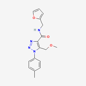 molecular formula C17H18N4O3 B2991370 N-(furan-2-ylmethyl)-5-(methoxymethyl)-1-(4-methylphenyl)-1H-1,2,3-triazole-4-carboxamide CAS No. 941243-76-1