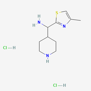 molecular formula C10H19Cl2N3S B2991373 (4-甲基-1,3-噻唑-2-基)-哌啶-4-基甲胺；二盐酸盐 CAS No. 2247107-21-5