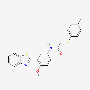 molecular formula C22H18N2O2S2 B2991399 N-(3-(benzo[d]thiazol-2-yl)-4-hydroxyphenyl)-2-(p-tolylthio)acetamide CAS No. 896017-76-8