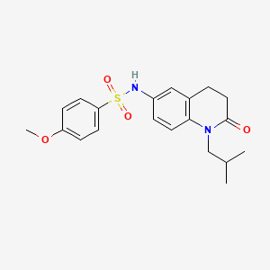N~1~-(1-isobutyl-2-oxo-1,2,3,4-tetrahydro-6-quinolinyl)-4-methoxy-1-benzenesulfonamide