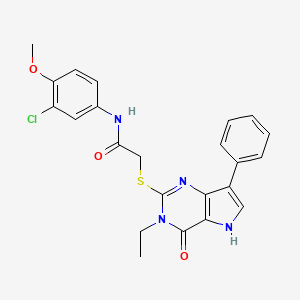 molecular formula C23H21ClN4O3S B2991405 N-(3-chloro-4-methoxyphenyl)-2-[(3-ethyl-4-oxo-7-phenyl-4,5-dihydro-3H-pyrrolo[3,2-d]pyrimidin-2-yl)sulfanyl]acetamide CAS No. 1021265-42-8