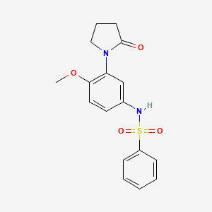 molecular formula C17H18N2O4S B2991407 N-(4-methoxy-3-(2-oxopyrrolidin-1-yl)phenyl)benzenesulfonamide CAS No. 941978-03-6