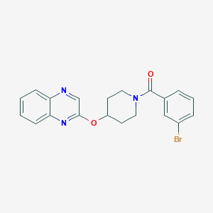 molecular formula C20H18BrN3O2 B2991414 (3-Bromophenyl)(4-(quinoxalin-2-yloxy)piperidin-1-yl)methanone CAS No. 1706051-23-1