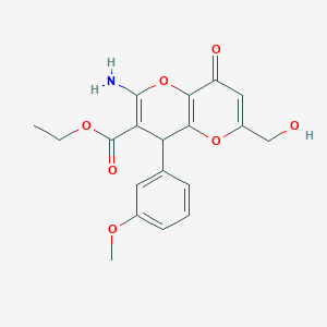Ethyl 2-amino-6-(hydroxymethyl)-4-(3-methoxyphenyl)-8-oxo-4,8-dihydropyrano[3,2-b]pyran-3-carboxylate