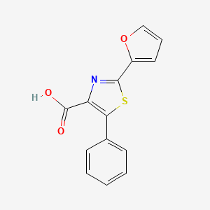 molecular formula C14H9NO3S B2991428 2-(呋喃-2-基)-5-苯基-1,3-噻唑-4-羧酸 CAS No. 1487876-87-8