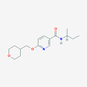 molecular formula C16H24N2O3 B2991461 N-(仲丁基)-6-((四氢-2H-吡喃-4-基)甲氧基)烟酰胺 CAS No. 2034364-06-0