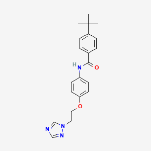 molecular formula C21H24N4O2 B2991463 4-(叔丁基)-N-{4-[2-(1H-1,2,4-三唑-1-基)乙氧基]苯基}苯甲酰胺 CAS No. 866008-31-3