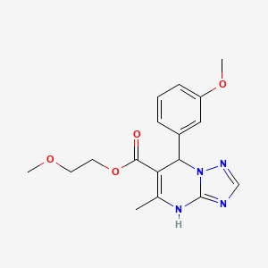 molecular formula C17H20N4O4 B2991475 2-Methoxyethyl 7-(3-methoxyphenyl)-5-methyl-4,7-dihydro-[1,2,4]triazolo[1,5-a]pyrimidine-6-carboxylate CAS No. 725217-90-3