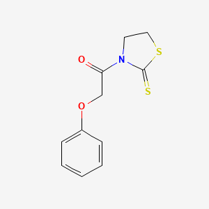 molecular formula C11H11NO2S2 B2991479 2-Phenoxy-1-(2-sulfanylidene-1,3-thiazolidin-3-yl)ethan-1-one CAS No. 123529-82-8