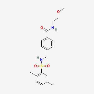 molecular formula C19H24N2O4S B2991480 4-[[(2,5-dimethylphenyl)sulfonylamino]methyl]-N-(2-methoxyethyl)benzamide CAS No. 690644-04-3