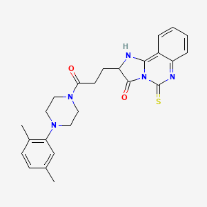 2-[3-[4-(2,5-Dimethylphenyl)piperazin-1-yl]-3-oxopropyl]-5-sulfanylidene-1,2-dihydroimidazo[1,2-c]quinazolin-3-one