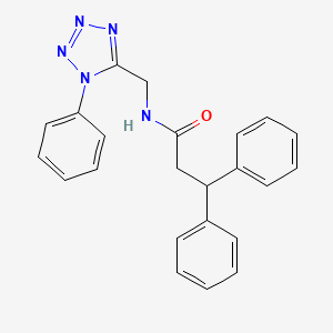 3,3-diphenyl-N-((1-phenyl-1H-tetrazol-5-yl)methyl)propanamide