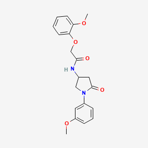 molecular formula C20H22N2O5 B2991520 2-(2-methoxyphenoxy)-N-(1-(3-methoxyphenyl)-5-oxopyrrolidin-3-yl)acetamide CAS No. 896272-83-6