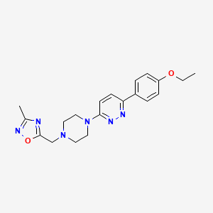 molecular formula C20H24N6O2 B2991523 5-[[4-[6-(4-Ethoxyphenyl)pyridazin-3-yl]piperazin-1-yl]methyl]-3-methyl-1,2,4-oxadiazole CAS No. 2380192-24-3