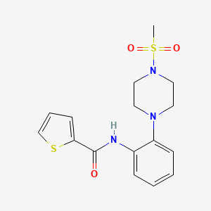 molecular formula C16H19N3O3S2 B2991525 N-{2-[4-(methylsulfonyl)piperazino]phenyl}-2-thiophenecarboxamide CAS No. 478260-33-2