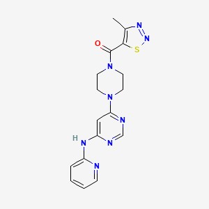 (4-Methyl-1,2,3-thiadiazol-5-yl)(4-(6-(pyridin-2-ylamino)pyrimidin-4-yl)piperazin-1-yl)methanone