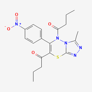 1-[5-Butanoyl-3-methyl-6-(4-nitrophenyl)-[1,2,4]triazolo[3,4-b][1,3,4]thiadiazin-7-yl]butan-1-one