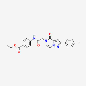 molecular formula C24H22N4O4 B2991556 ethyl 4-({[2-(4-methylphenyl)-4-oxopyrazolo[1,5-a]pyrazin-5(4H)-yl]acetyl}amino)benzoate CAS No. 941920-82-7