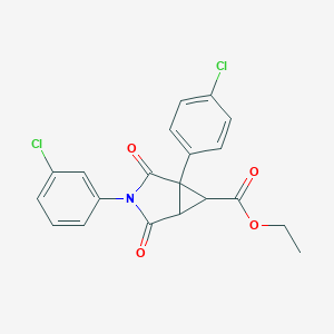 Ethyl 3-(3-chlorophenyl)-1-(4-chlorophenyl)-2,4-dioxo-3-azabicyclo[3.1.0]hexane-6-carboxylate